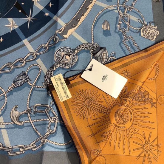 Fake Hermes double-sided Silk Square Scarf 90cm  Replica