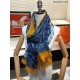 Replica Hermes City of Horses Cashmere Scarf 110 x 200 Blue