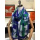 Fake Hermes Carriage Solitaire Cashmere Shawl 110 x 200 Blue Replica