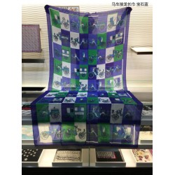 Fake Hermes Carriage Solitaire Cashmere Shawl 110 x 200 Blue Replica