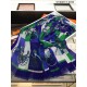 Fake Hermes Carriage Solitaire Cashmere Shawl 110 x 200 Blue Replica