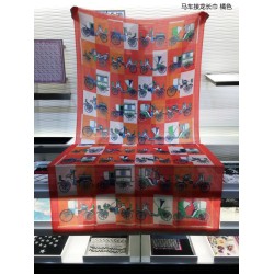 Fake Hermes Carriage Solitaire Cashmere Shawl 110 x 200 Orange Replica