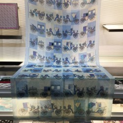 Fake Hermes Carriage Solitaire Cashmere Shawl 110 x 200 Sky Blue Replica