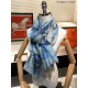 Fake Hermes Carriage Solitaire Cashmere Shawl 110 x 200 Sky Blue Replica