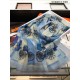 Fake Hermes Carriage Solitaire Cashmere Shawl 110 x 200 Sky Blue Replica