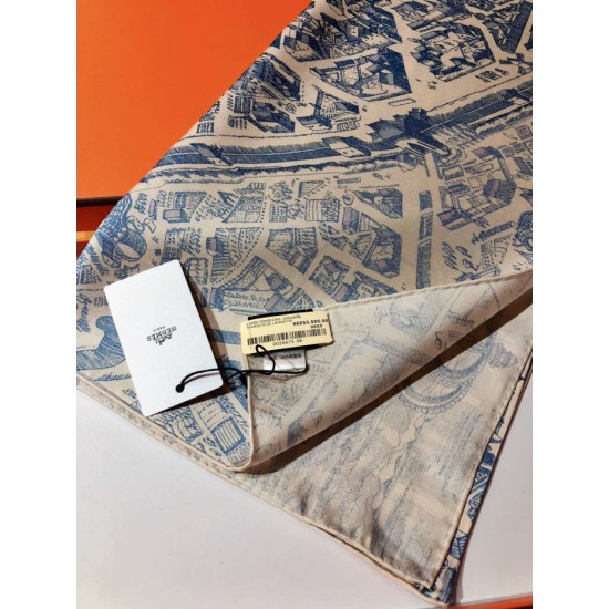Replica Hermes City of Horses Silk Square Scarf 90cm 