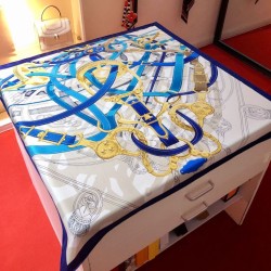Fake Hermes Leap over Cavalcado Silk Square Scarf 90cm Blue Replica Fake Hermes Leap over Cavalcado Silk Square Scarf 90cm Blue Replica