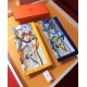 Fake Hermes Leap over Cavalcado Silk Square Scarf 90cm Blue Replica